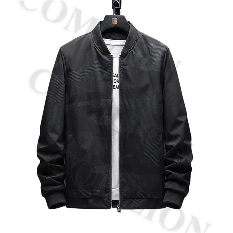 Jaqueta de beisebol casual masculino casaco de bombardeiro masculino sobretudo plus size zip jacket masculino marca de outono de outono windbreaker slim fit jate lj201215