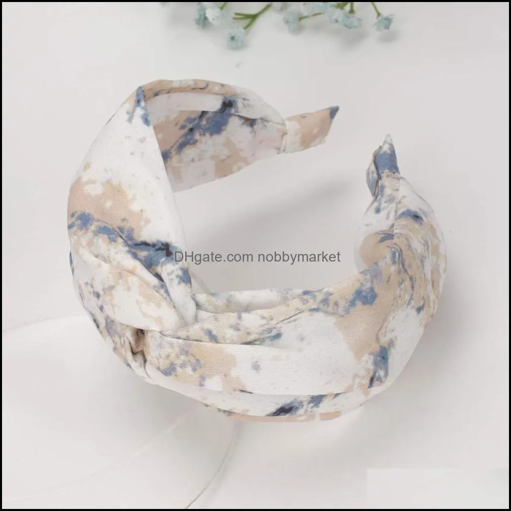 Cross Knotted Hair Band Hoops Women Girls Hairbands Bezel Fashion Printing Headband for Ladies Hair Accessories Headwear
