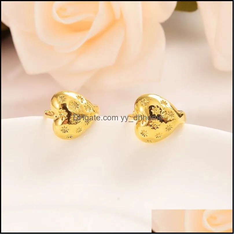 Stud Gold Fashion Jewellery Heart Shape Earrings Gift For Women Men Earring Party Wedding Bridal Jewelry Christmas Gifts1