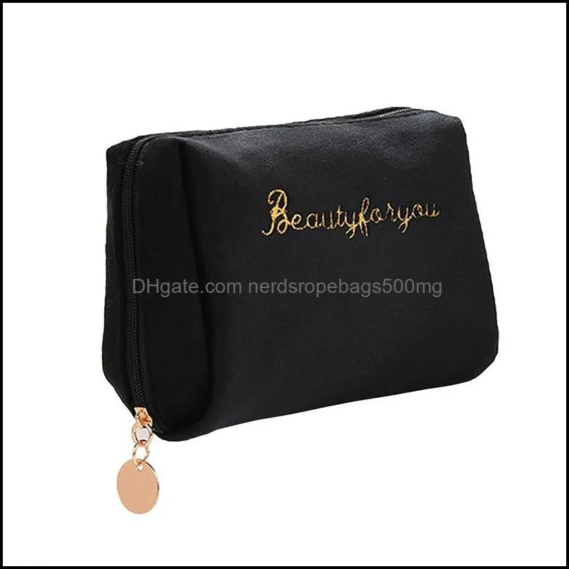 Storage Bags Girls Velvet Organizer Cosmetic Bag Vintage Soft Toiletry Package Women Travel Makeup Lipstick Pouch Beauty Case