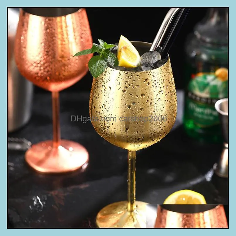 500ml wine glass metal glass cup champagne 304 stainless steel wine glass cup silver gold copper