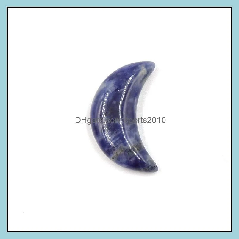 30mm natural crystal reiki healing crescent moon stone hand piece beads mineral crystals tumbled stones gemstones ornament home sports2010