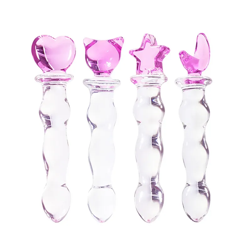 Masaje Varita Mágica Pene de Cristal Súper Enorme Gran Consolador de Vidrio Anal Plug Sexo Productos Gay Masturbación Femenina Polla Sexo para Mujeres New242i