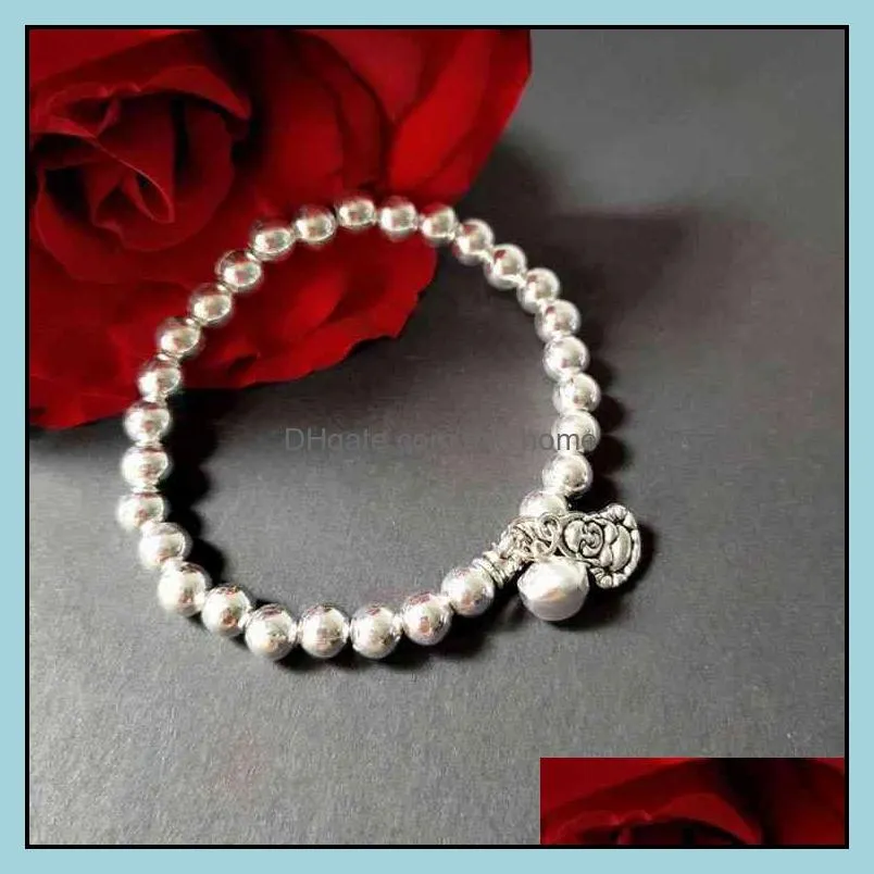 Chinese-style Products 6mm Variety of Ethnic Style Imitation Silver Bracelet Scenic Spot Tourism Jewelry Abacus Beaded