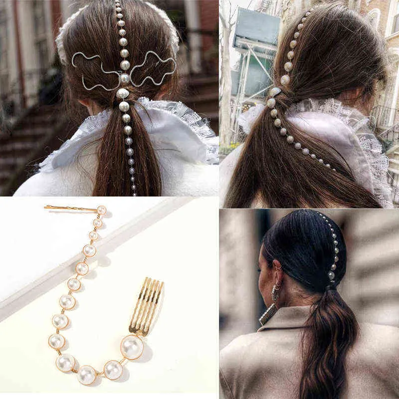 Personnalité mode longue gland perle pince à cheveux bâton perlé Barrettes tête supérieure queue de cheval épingle à cheveux Punk Hairgrips accessoires AA220323