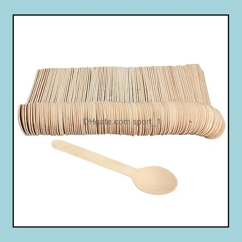 5000pcs mini wooden spoon ice cream spoons wedding parties banquets disposable wooden crafting cultery utensils sn413