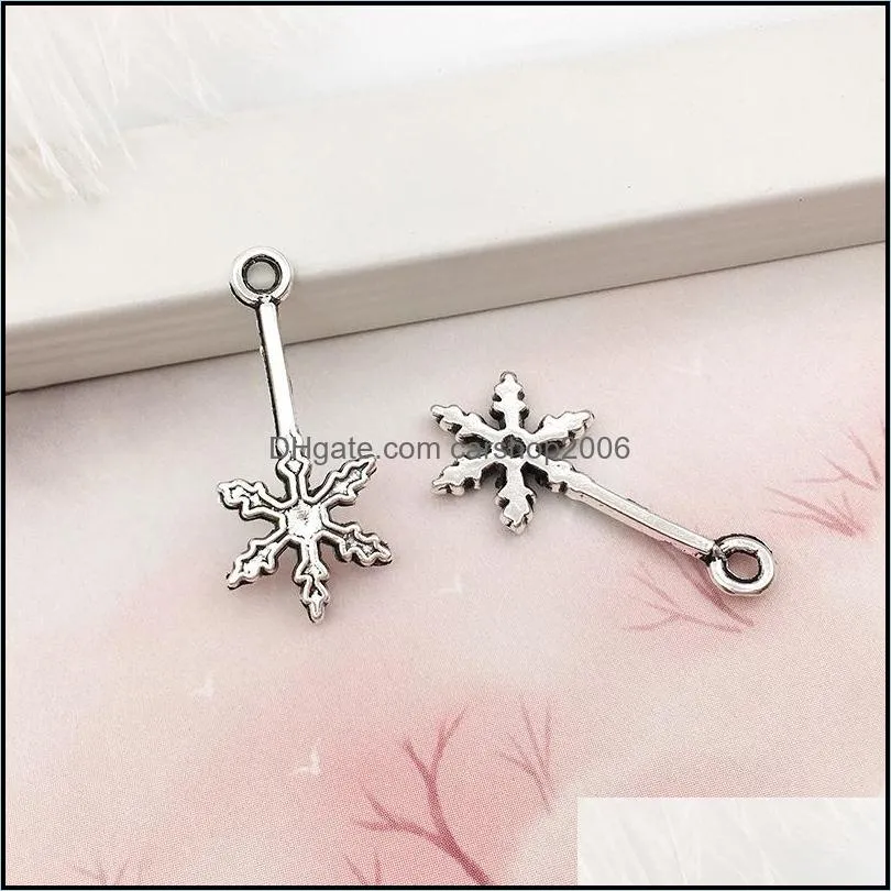 Mixed Christmas Snowflake Charms Pendants Fit for Necklace Bracelet Jewelry Making Diy Handmade Jewelry Antique Silver Accessories C3