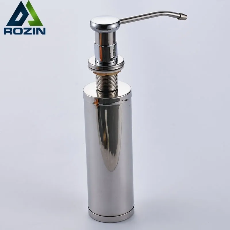 Rozin er Dispenser di sapone liquido in acciaio inossidabile Scatola per lavello da cucina Bottiglia cromata Y200407