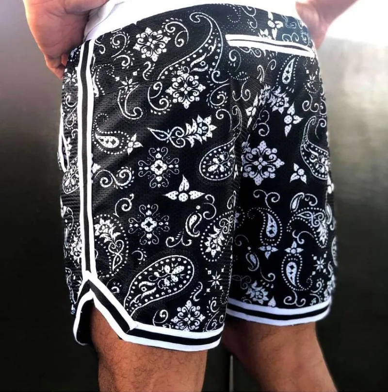 Shorts Masculino Bandana Estampado Paisley Calças Esportivas Casuais  Vintage Hip Hop Moda Anos 70 Harajuku Streetwear Africano Digital SS18 De  $159,24