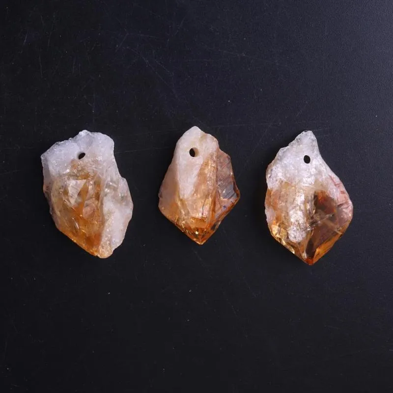 Hänge halsband amethyster halsband naturlig sten gul kristallpelare hängar pärlor för smycken gör helande amulet pendulumpendant
