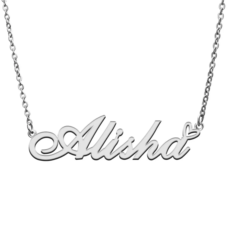 Amazon.com: CALIS Women's Silver Initial Necklace Stainless Steel Love  Heart Tiny Letter Necklace Personalized Name Jewelry for Girlfriend Gift  Alphabet Letter A : Clothing, Shoes & Jewelry