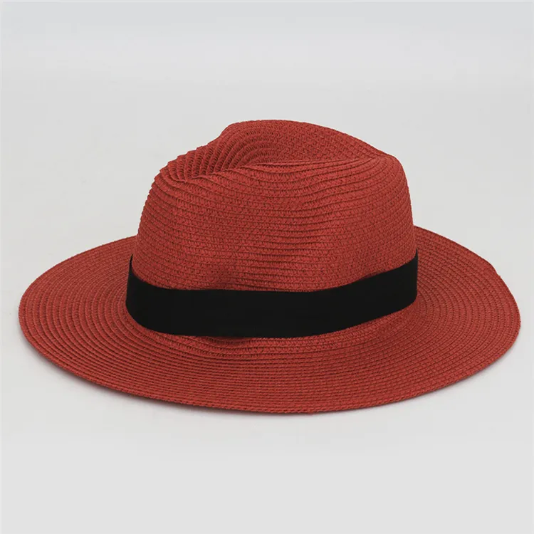 Genuine Panama Red hat Straw Sun Hat with Black Band - Women Accessories Red Straw Panama Hats for Women for sale | eBay main image 2