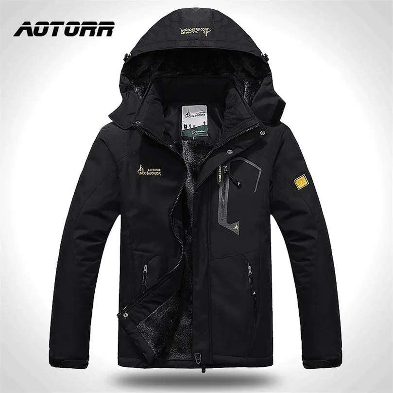 Warm Hooded Jacket Mens Windproof Hiking Jackets Outdoor Mountain