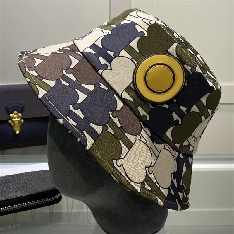 Letter B Camouflage Bucket Hat Fashion Womens Mens Small Brim Hats High Quality Breathable Adjustable Caps Trend Baseball Cap