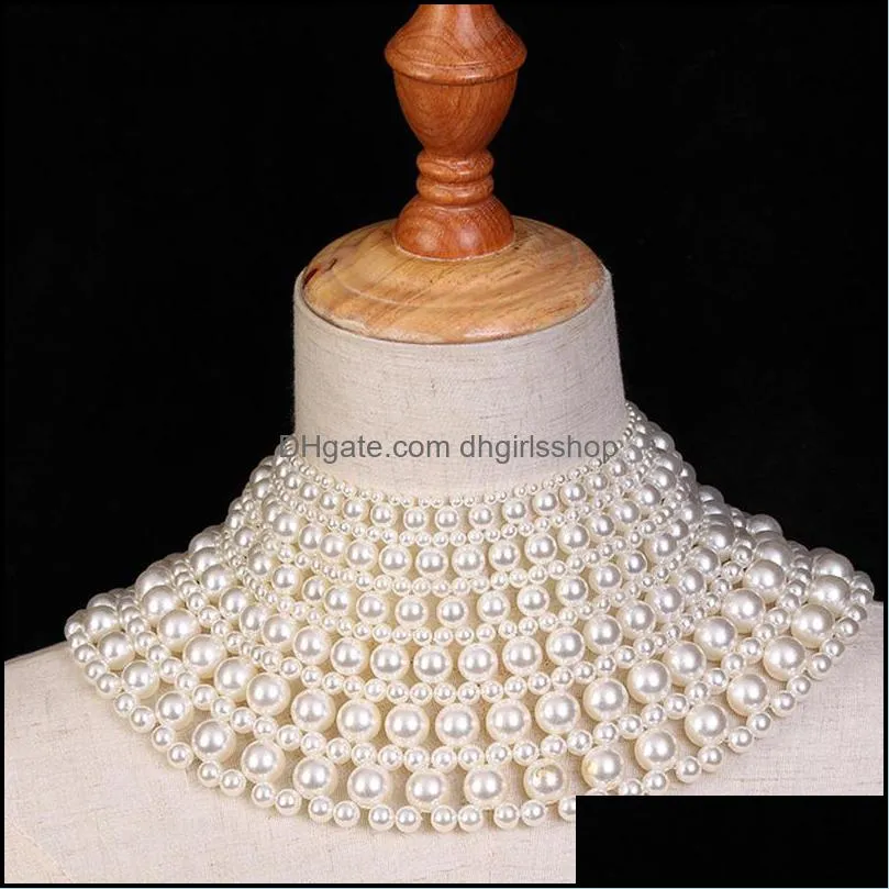 pendant necklaces imittion perl necklce simulted white perls gifts djustble costume ccessories jewelry multi strnds necklces for