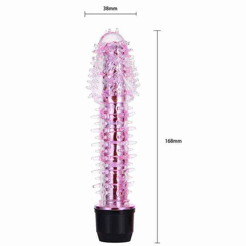 Silicone Barbed Spike Dildo Vibrator with Strawberry...