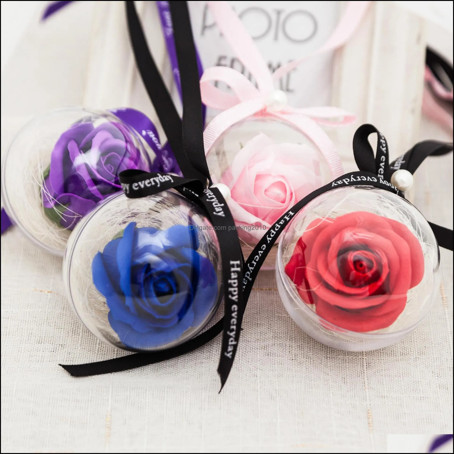 Simulation Bouquet Rose Soaps Ball Petal Home Wedding Decorations Artificial Soap Flower For Valentines Mother Day Gifts Romantic 3 5dc