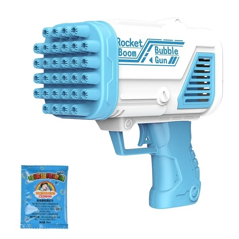 Elektrisk bubbla Bazooka Gatling Bubbles Gun Toy 32-håls Automatisk bubbelmaskin Summer Outdoor Soap Water Game Baby Kids Toys 220726