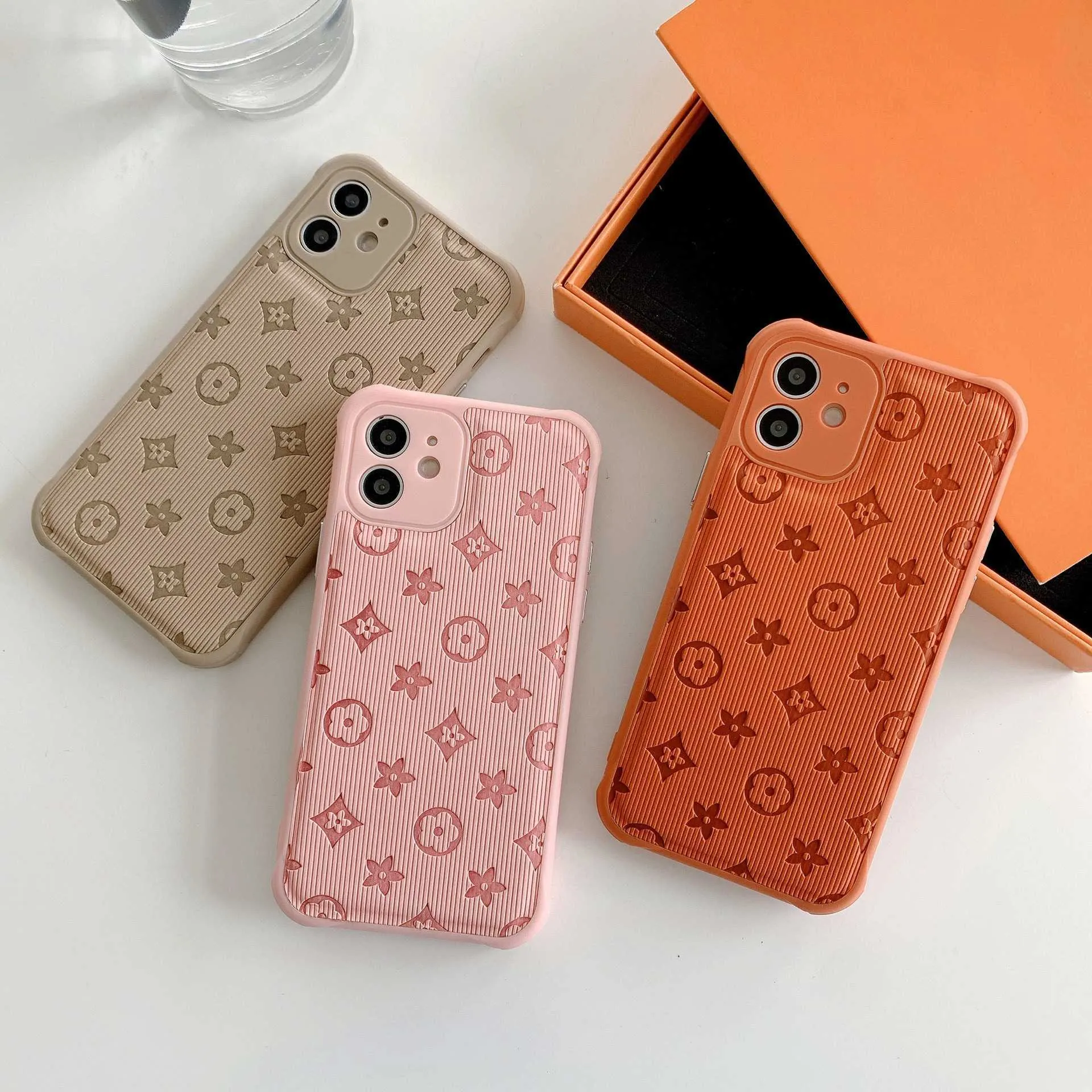 Лучшие Дизайнерские Кожаные Чехлы Для Телефонов Для IPhone 13 Pro Max 12  Mini 11 Xs XR X 8 7 Plus Модельеры С Принтом На Задней Обложке Роскошный  Мобильный Чехол С Полным Покрытием