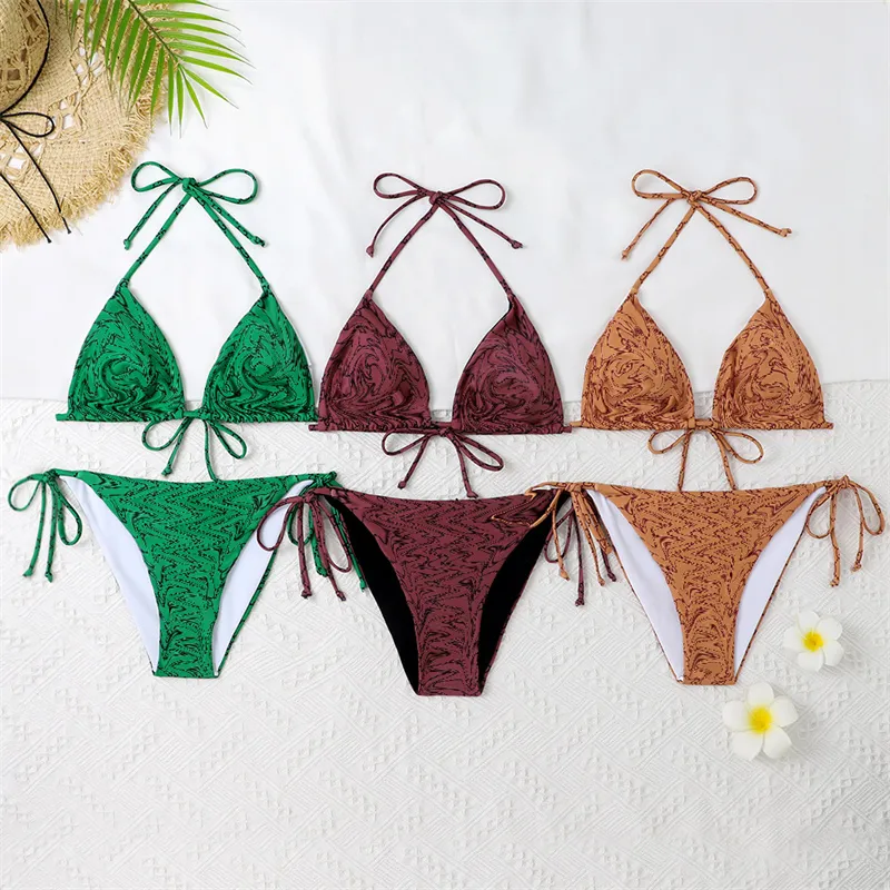 Сексуальные буквы бикини устанавливают толкание женщин купальники высококачественные дамы для купания летний купальник для праздника 3 цвета