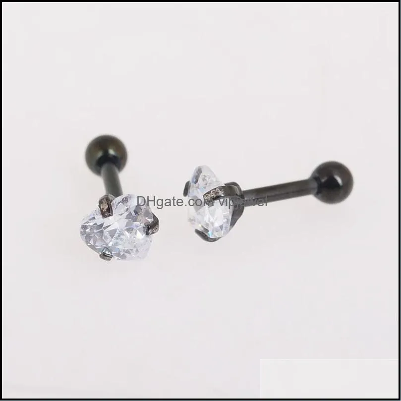 pretty stainless steel jewelry 316l helix barbell ear piercing cartilage ring jewelry beautifully luxury earring vipjewel