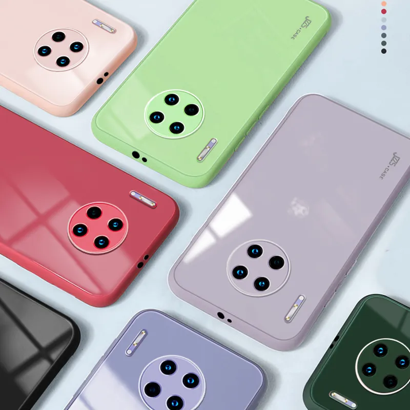 Huawei P40 Pro Plus携帯電話ケースP30Pro Mate 20 30 Honor X10携帯電話レンズ保護カバーのオリジナル液体焼きガラスケース