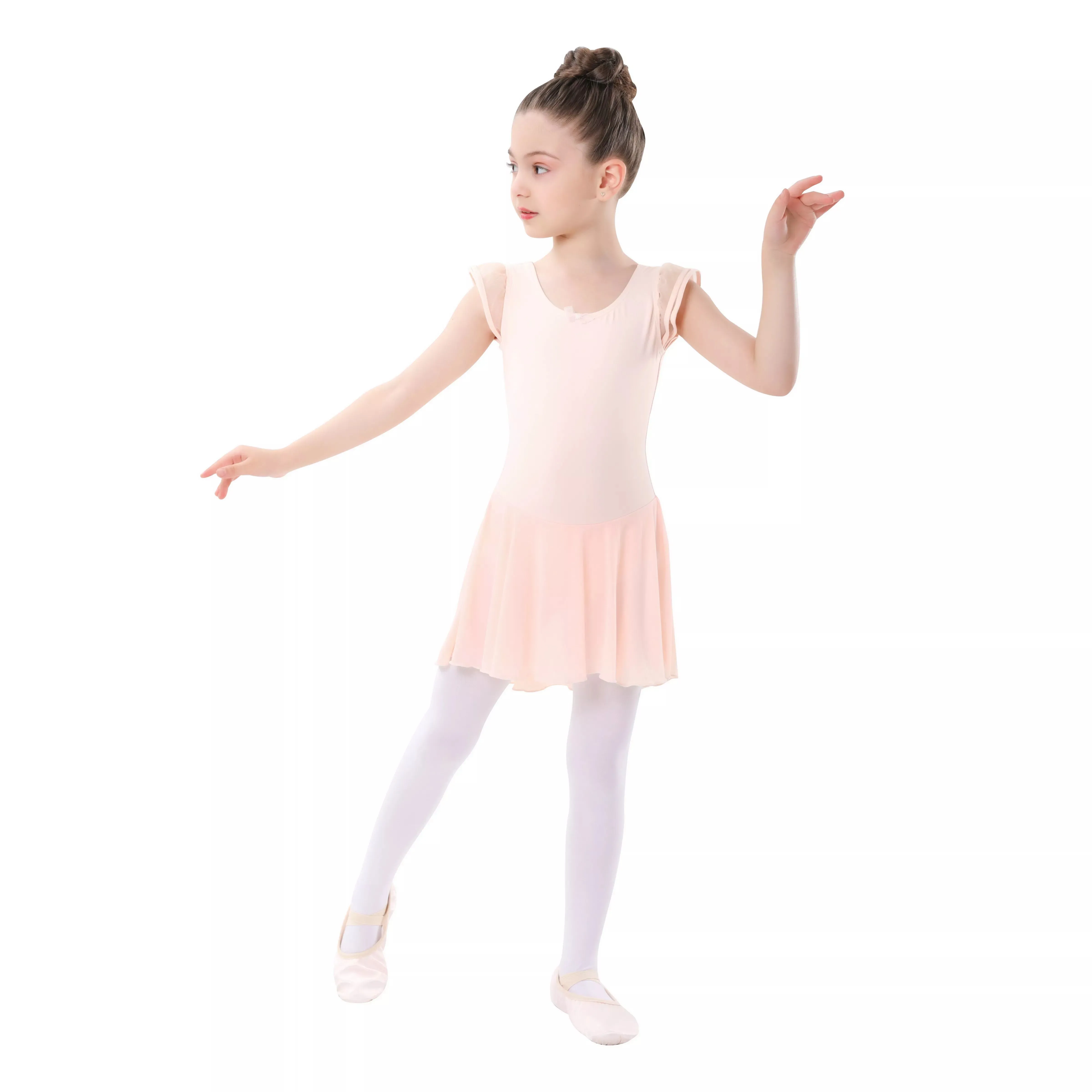 Dancewear Robe de danse princesse tutu à manches courtes pour enfants