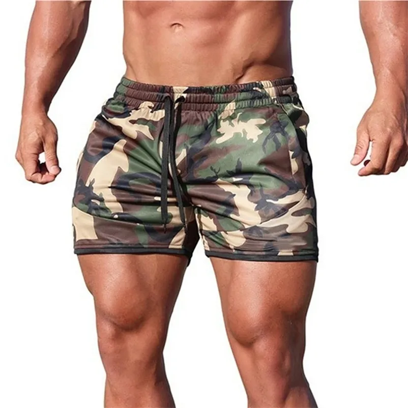 Summer Fitness Fashion Breattable QuickDrying Gyms Bodybuilding Joggers Slim Fit Shorts Camouflage Sweatpants 220614