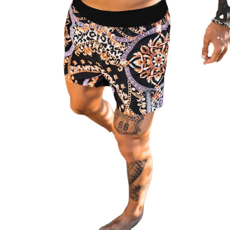 Heren hardloopshort Zwembroek Print hoge kwaliteit man sportshorts vintage print broek stretch band pantalones designer Short Pant zwemshorts