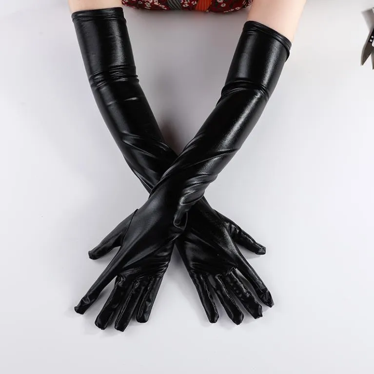 Gants Longs Pour Femme - Effet Mouillé, Extensibles, Pour Cosplay, Soirée Ou Déguisement
