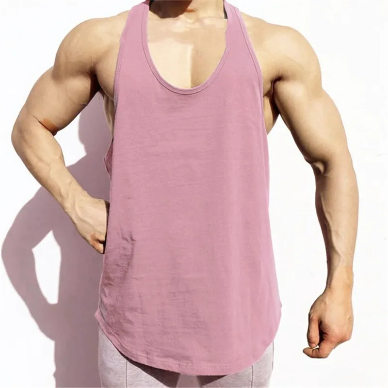 Summer Pure Color Mass Running Running Gym Gym Shirt Sleeless Slim Fit Men Sport Tops Treinando Treinamento Man Cotton Vest W220426