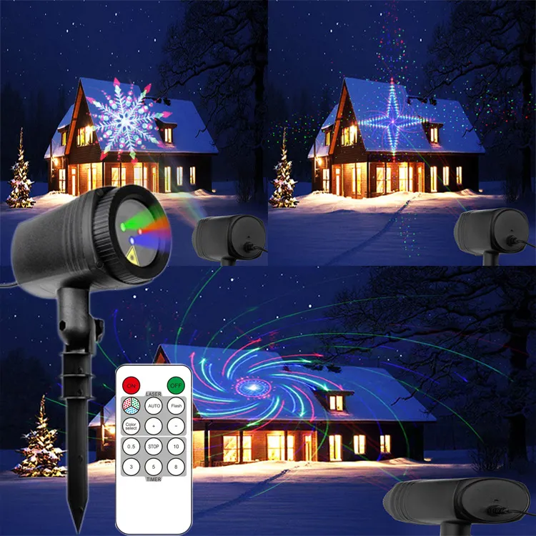 RGB Bewegend Licht 20 Patronen Laser Projector Licht Kerstverlichting Decoraties Projector Tuin Licht Outdoor Landschap Yard Lawn Lamp Verlichting Voor Feestdagen