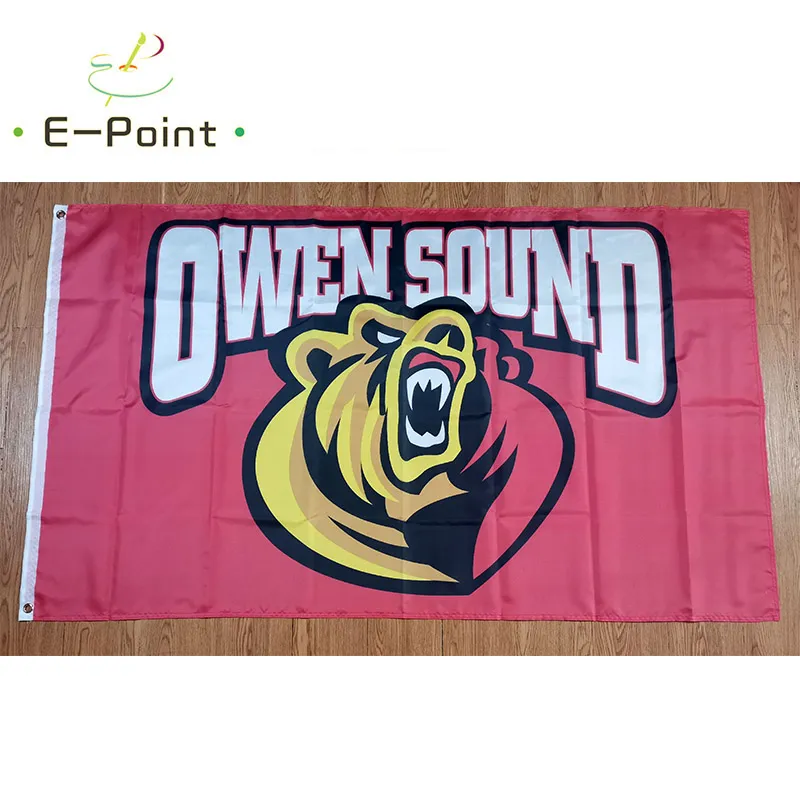 Bandiera Canada OHL Owen Sound Attack Rossa 3 * 5ft (90 cm * 150 cm) Bandiere in poliestere Banner decorazione battenti casa giardino flagg Regali festivi