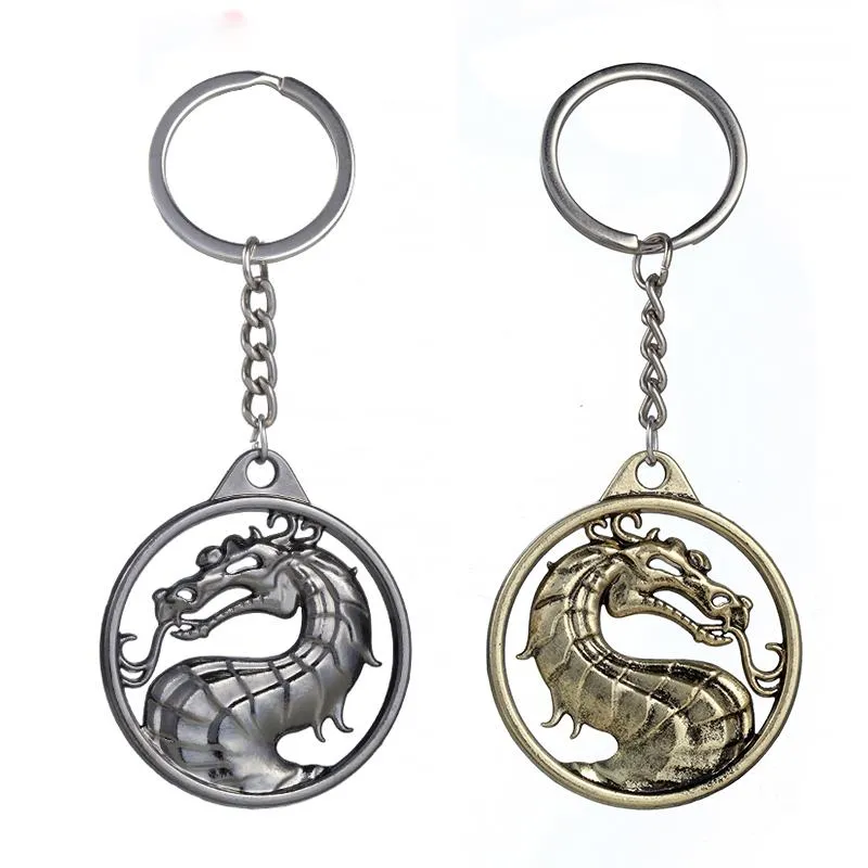 Klapety Wysokiej jakości klęcznik Mortal Kombat Keyring Keyring Akcesoria samochodowe Uchwyt na prezent Chaveiro ChaverykeyChains