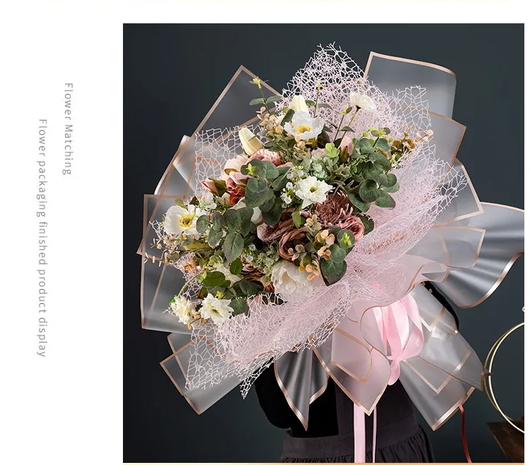 Dispositivo Gold Star Moon Mesh Korean Flower Bouquet Wrap Packaging Wrapping  Paper Supplies, Black