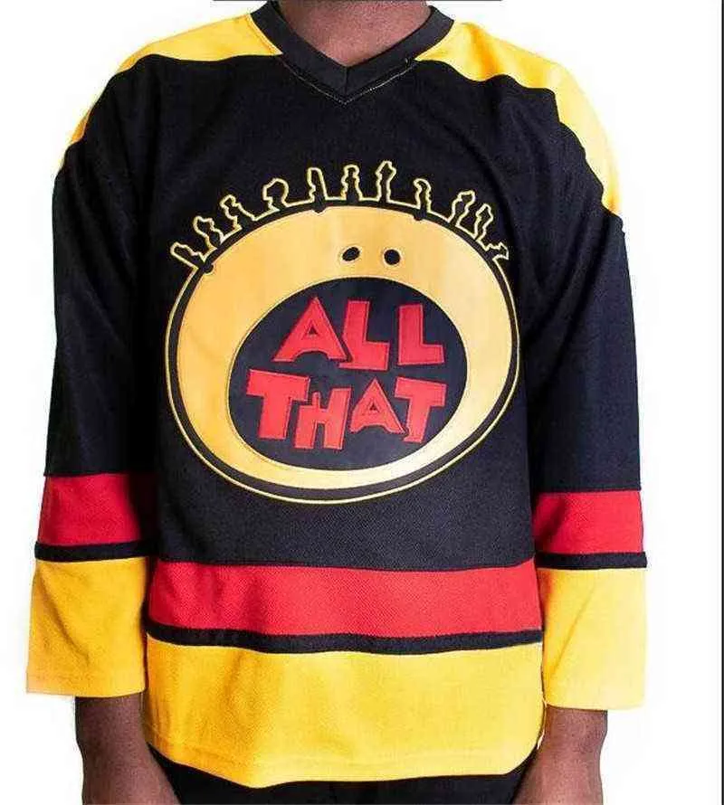 Movie Kel Mitchell 00 All That Jersey 100% Stitched ICE Hockey Jerseys Black