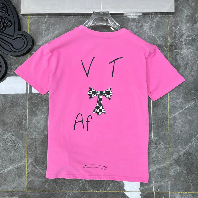 Klasyczne modne małże t-koszulki designer T-shirty mężczyzna Kobiety sanskrytu list T-shirt podkowy wzór krzyżowy