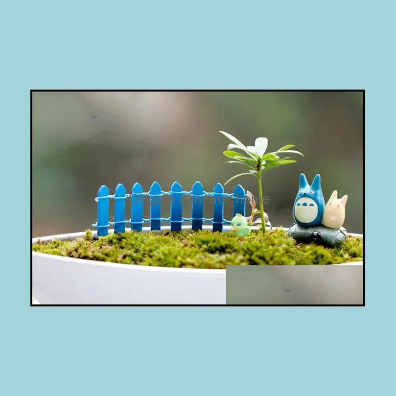 Wholesale Mini fencing fence fairy garden miniatures gnome moss terrariums desktop bottle garden resin crafts decoration for home