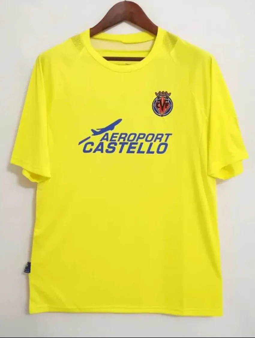 2005 2006 Camiseta Retro Villarreal Soccer Jerseys 05 06 Home Kromkamp Riquelme Roman Forlan Carzola Football Shird Jerseys