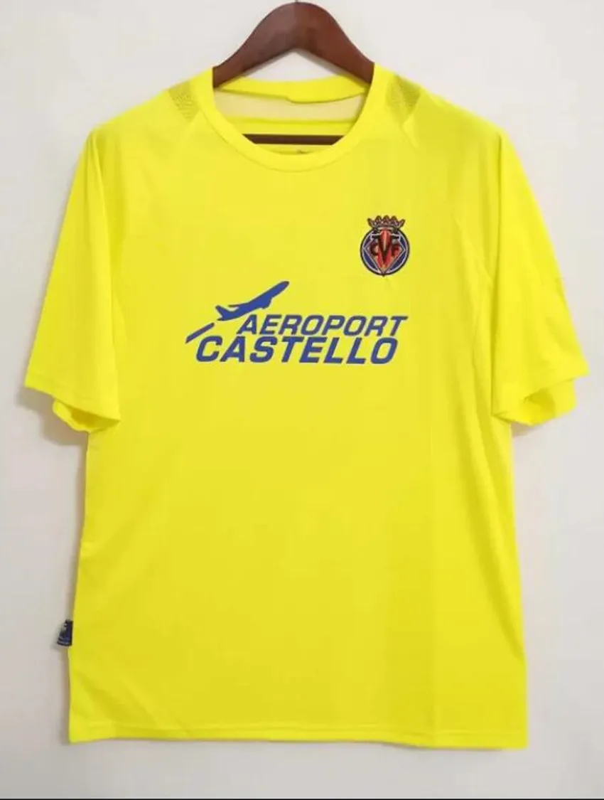 2005 2006 CAMISETA RETRO VILLAREAL 축구 유니폼 05 06 홈 KROMKAMM RIQUELME ROMAN FORLAN CARZOLA 축구 셔츠 유니폼