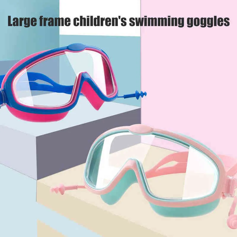 UV Protection Waterproof Swim Goggles for Children Anti fog Swimwear Swim Diving Adjustable Goggles for Boys Girls Y220428
