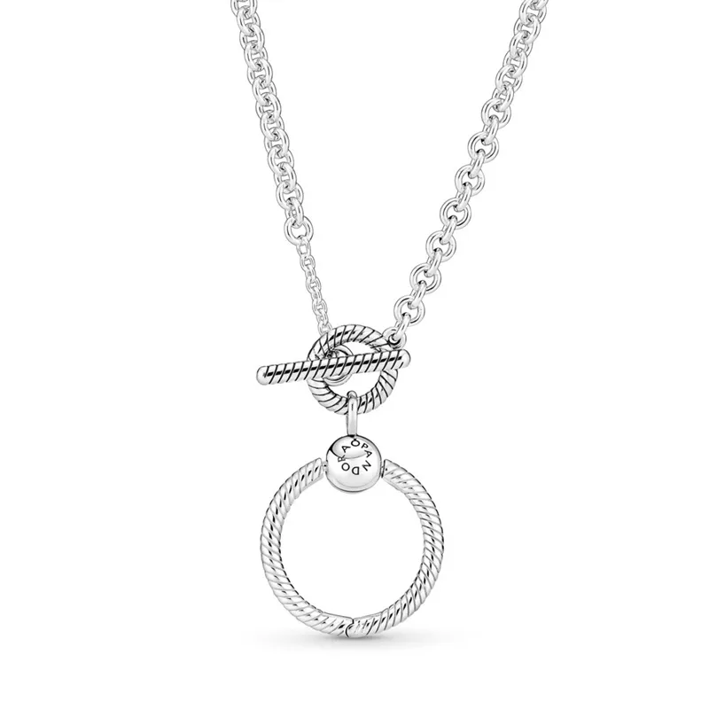 Damen-Halskette mit Anhänger aus S925-Silber, passend für Pandora-Luxus-Designer-Liebesherz-Schmuck mit Box