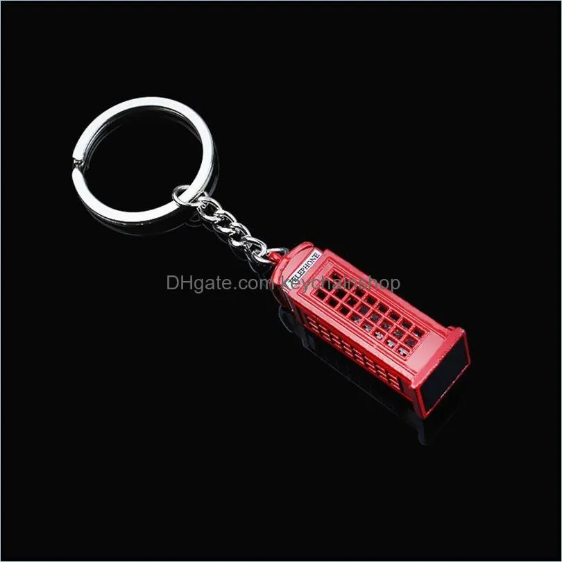 keychains london red bus mail box key holder pendant keychain souvenir gifts for men chain fashion jewelry ringkeychains