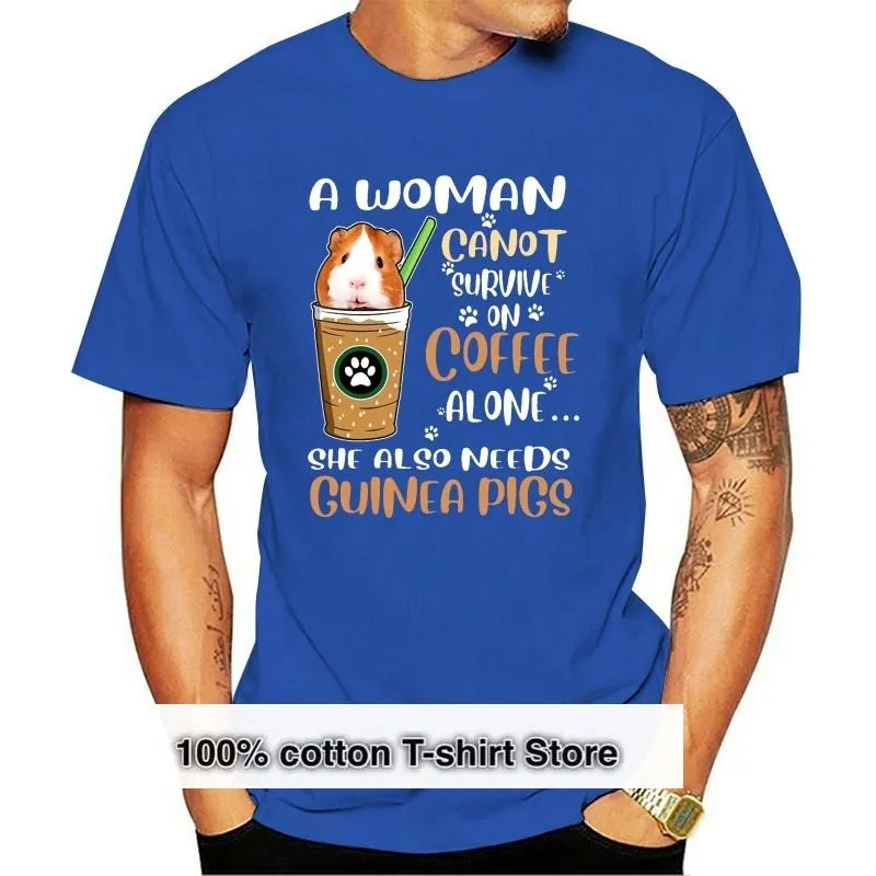 Men's T-Shirts Woman Cannot Survive On Coffee Alone She Also Needs Guinea Pigs T-ShirtsMen's