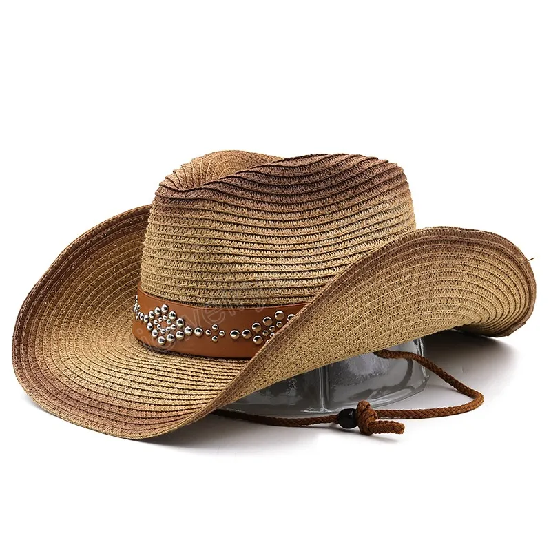 Cappelli a tesa larga unisex Donna Uomo Moda Estate Casual Alla moda Spiaggia Sole Paglia Panama Cappello Jazz Cappello Fedora da cowboy