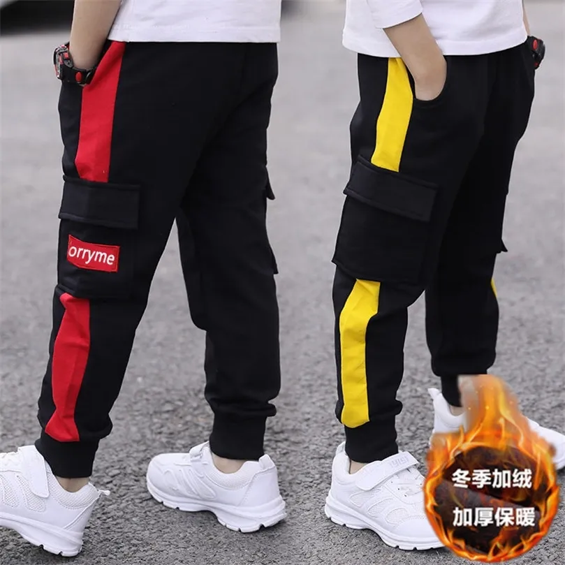 Big Boy Child Cargo Pants Disual Sports Pants Spring and Autumn Children Pants for Teeage Pockets Breans 4 7 9 11 old years lj201127