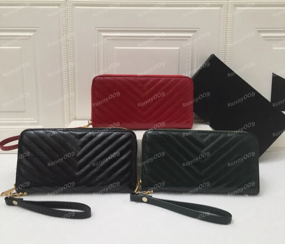 Luxury Women Clutch Bag Wallet PU LÄDER DAMER Lång klassisk handväska Rombisk mönster handledsbandsäck Passhållare Telefonpåsar