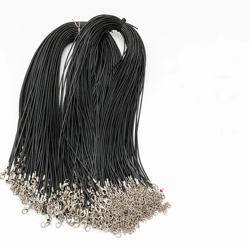 Wachs Seil Halskette Hummerketten Schnalle Black Line Lederseile Anhänger handgefertigte DIY -Schmuckzubehör Anhänger