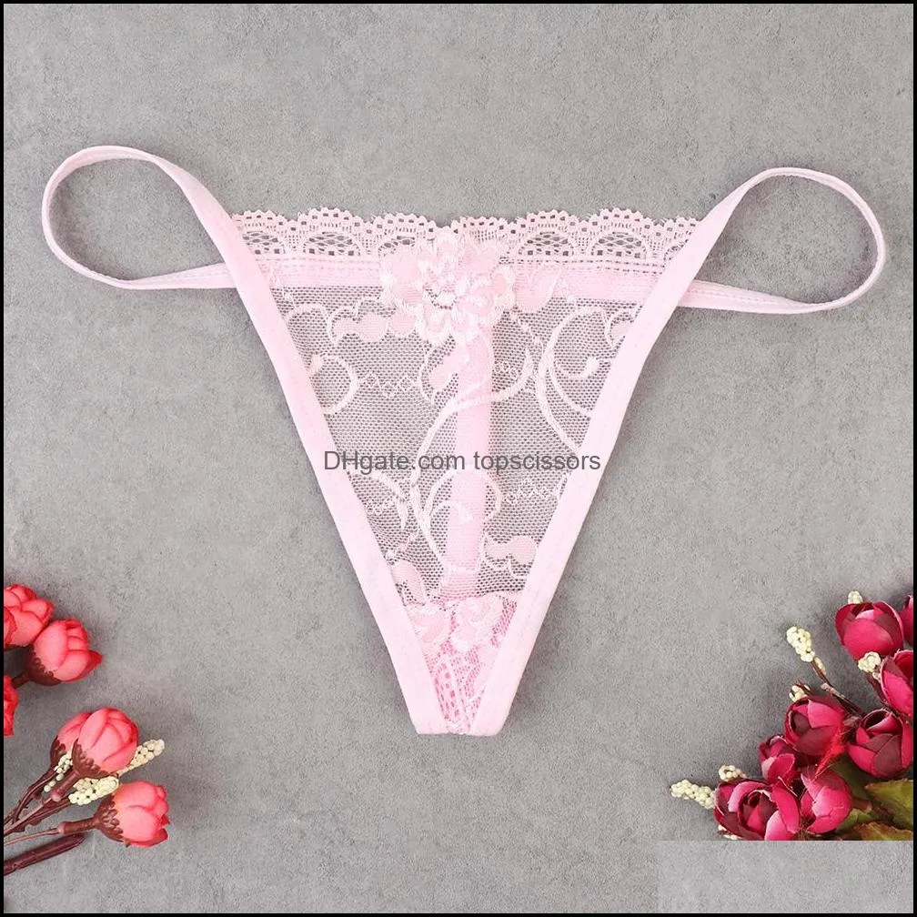 10PCS/Pack Random Color New Wholesale Women`s Mini Briefs Thong Sexy Transparent Underwear G-string T-back Lot Bulk S923