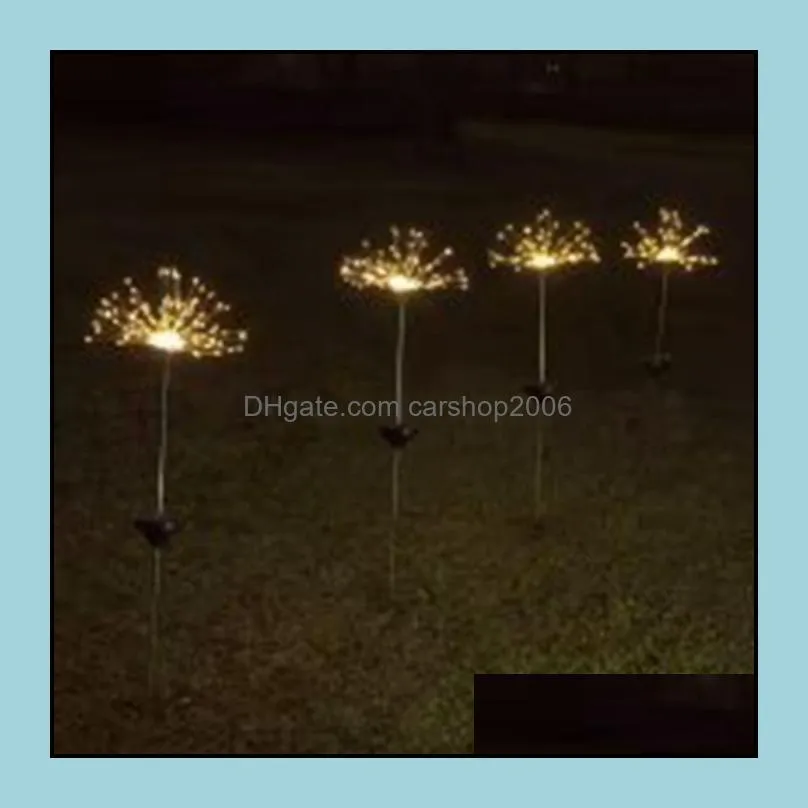 garden decorations solar fireworks lights 120 led string lamp waterproof outdoor lighting lawn lamps christmas zwl175